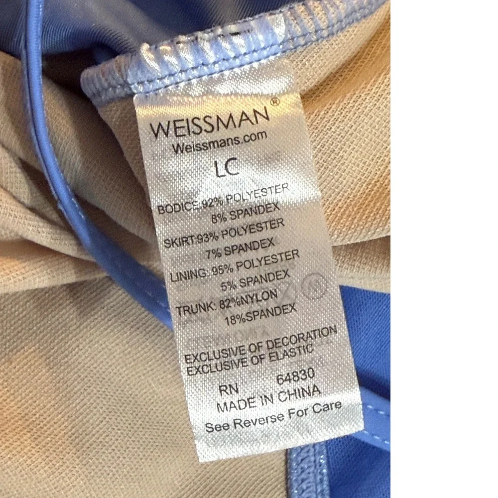 Weissman Lyrical Dance Costume Periwinkle Blue Velvet Pearl Lattice Back LC